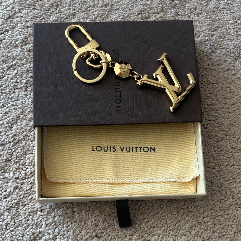 Louis Vuitton Gold-Tone LV Keychain Brand NEW